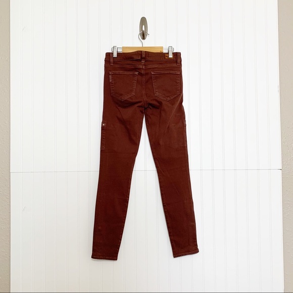 Paige ‘Ivy’ Burgundy Skinny Jeans Zipper Detail - Picture 4 of 6